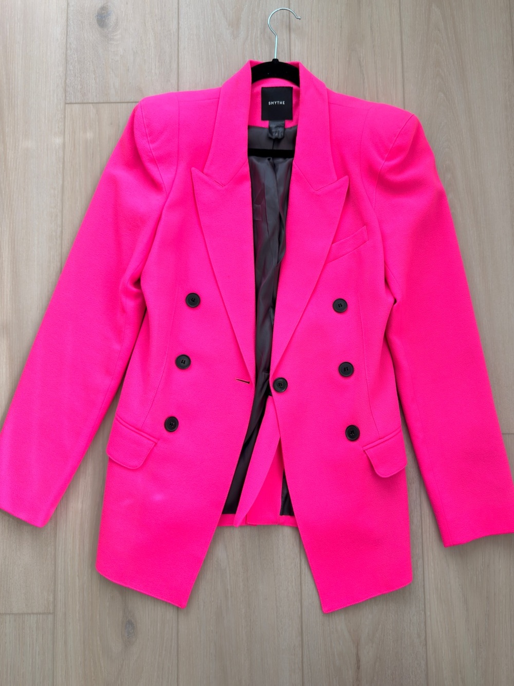 Smythe Double-Breasted Neon Pink Blazer